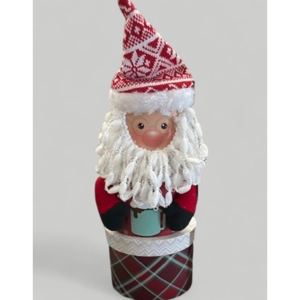 Festive Santa Nesting Gift Tower 17" Christmas Holiday Decor Stackable Container